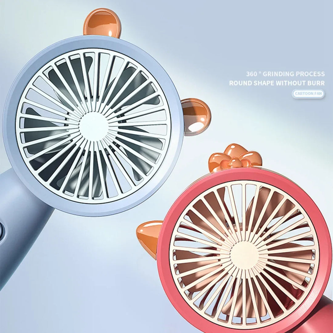 USB Mini Handheld Fan Outdoor Mini Creative Desktop Office Mute Charging Portable Handheld Fan Yellow