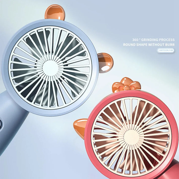USB Mini Handheld Fan Outdoor Mini Creative Desktop Office Mute Charging Portable Handheld Fan Yellow