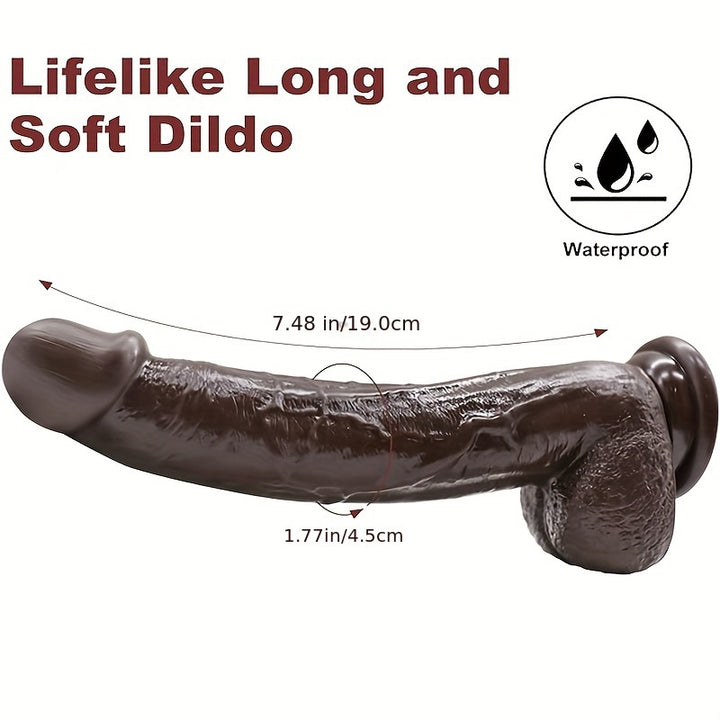 9.25" Lifelike Brown Dildo – Realistic Pleasure, No Batteries Required